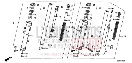 FOURCHETTE AVANT (XL1000VA) XL1000VAB de 2011
